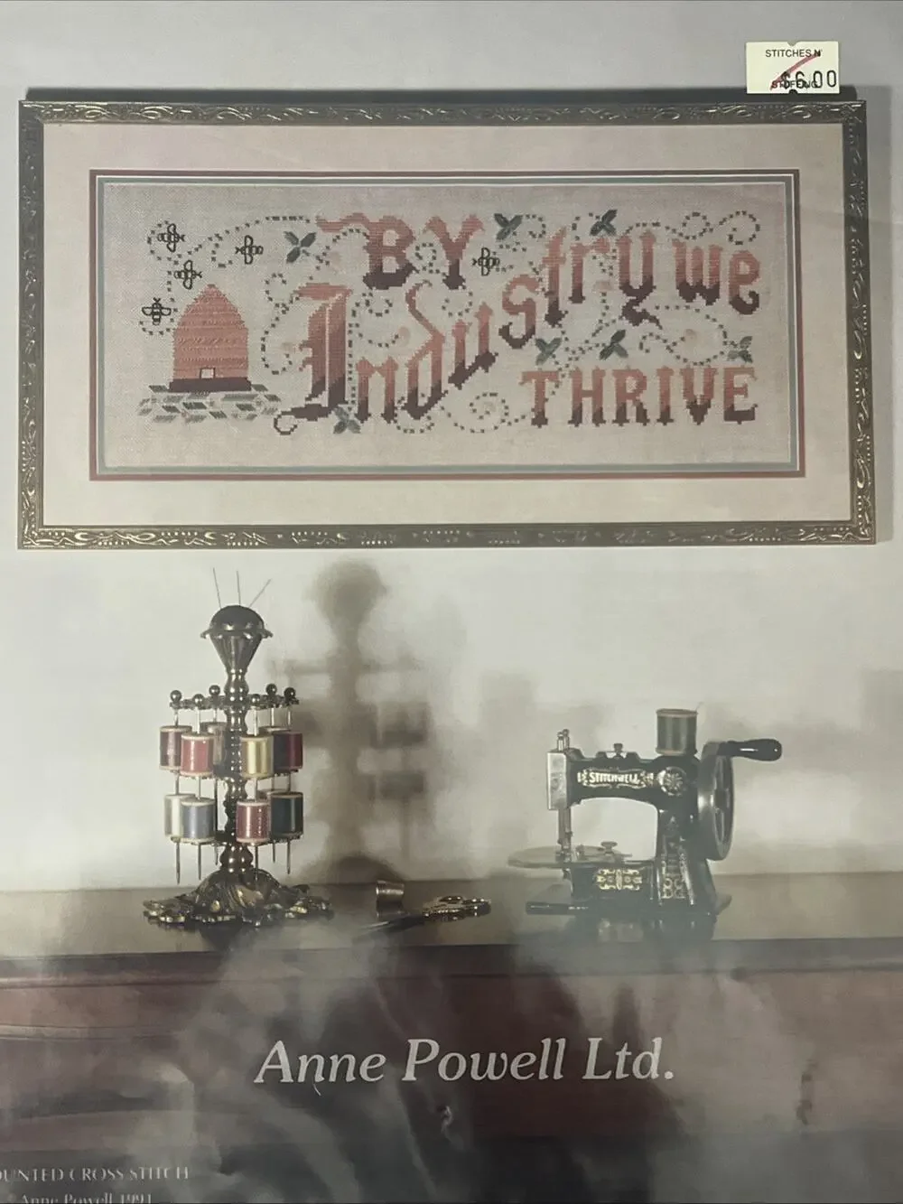Rare Anne Powell Heirloom Stitchery “By Industry We Thrive” Cross Stitch Chart