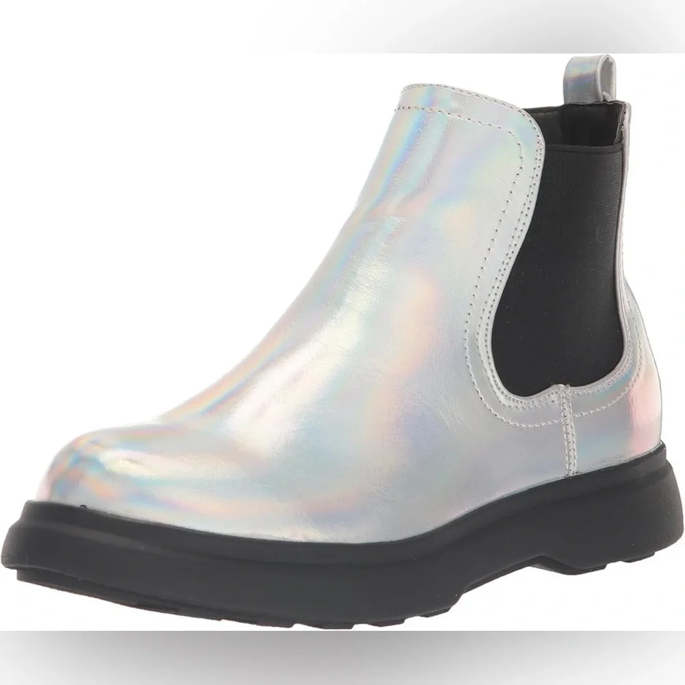 New DV Dolce Vita Cole Ankle Boots Iridescent Metallic Moon Boots Sz 4