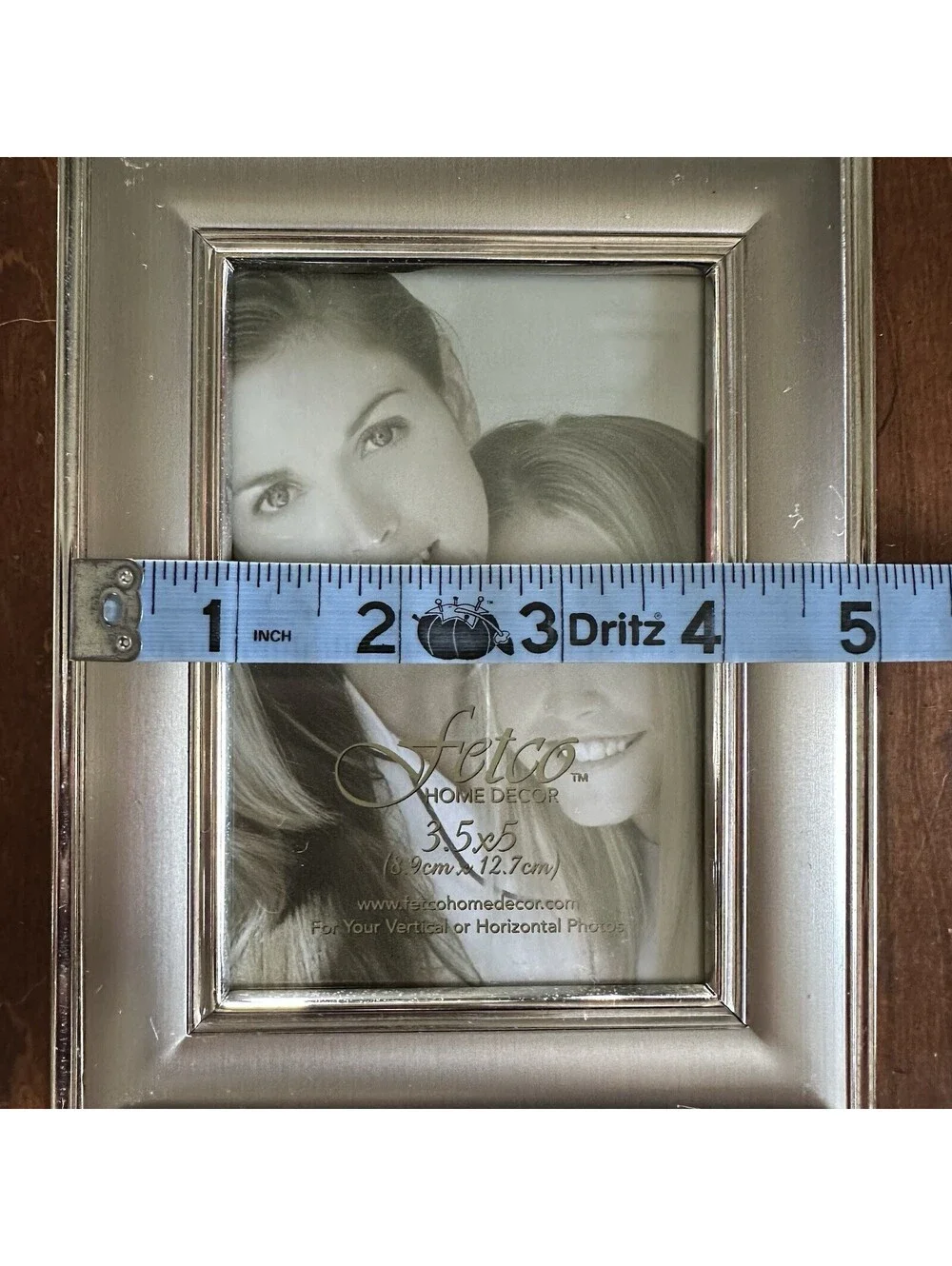 Fetco Home Decor 3.5x5 Silver Metal Picture Frame Brushed Tabletop Easel Frame
