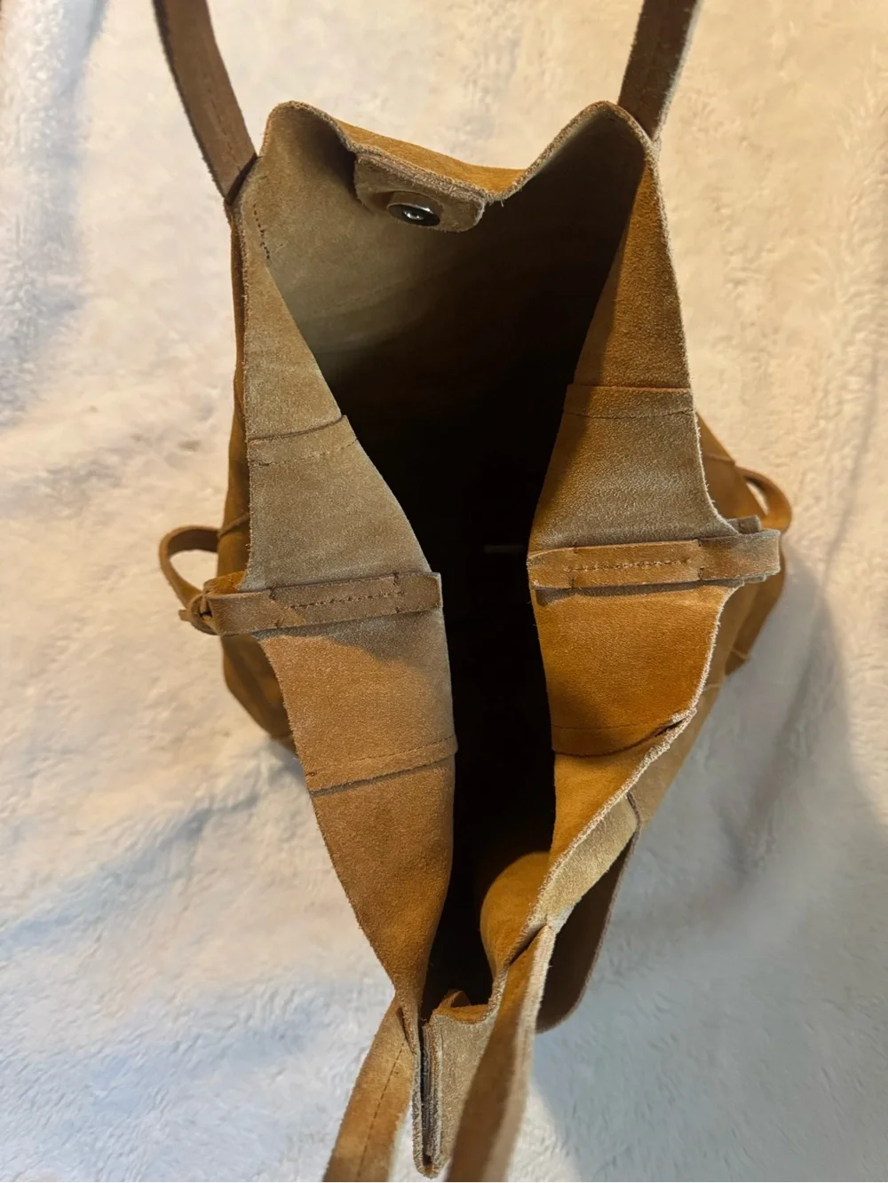 H&M Suede Hobo Bag in Cognac