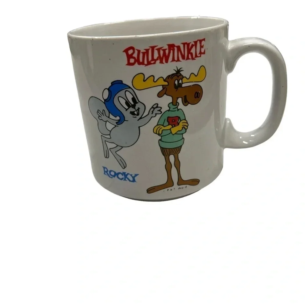 Vintage 1980’s Bullwinkle & Rocky coffee mug.  Great used condition Pat‎ Ward