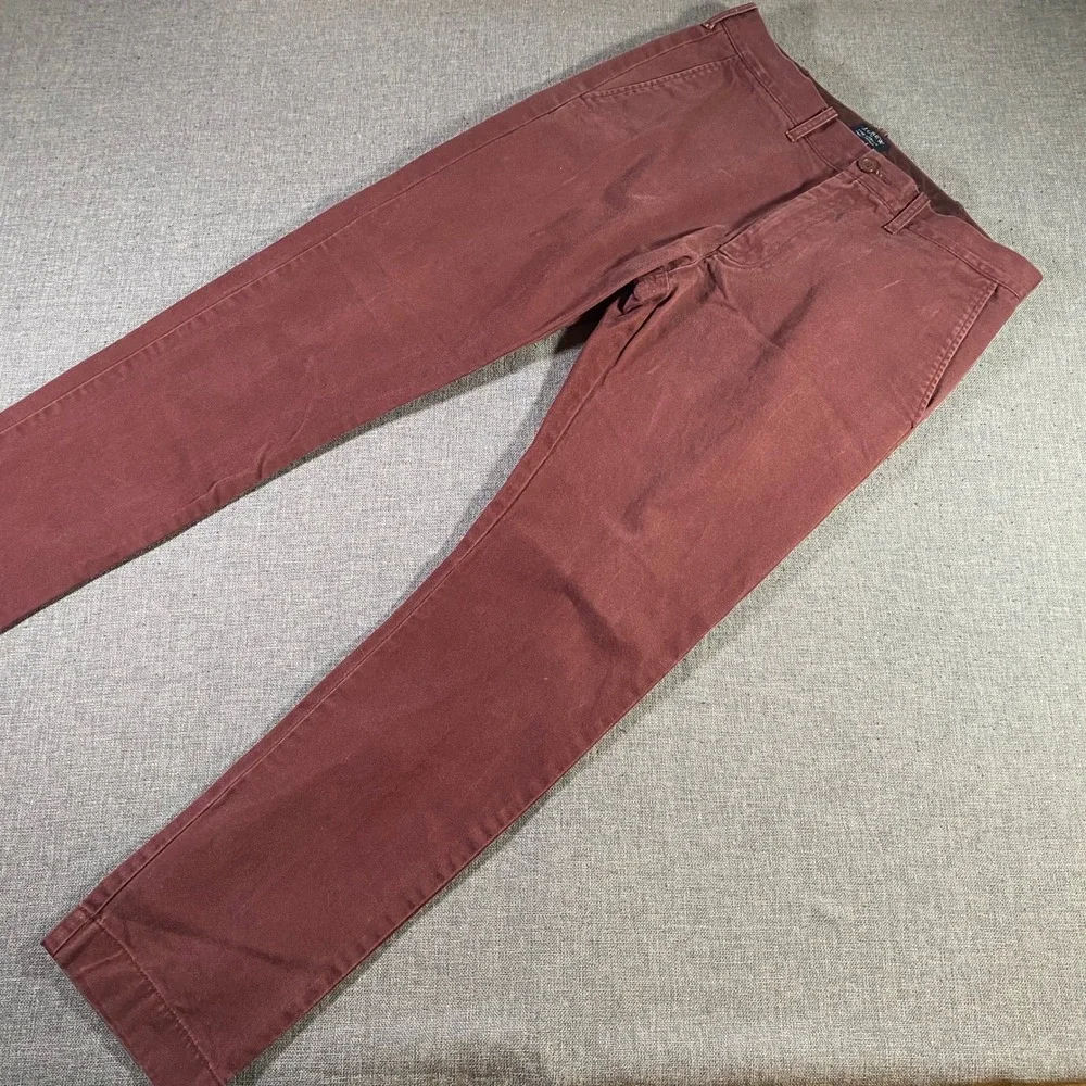 J Crew The‎ Driggs Chino Pants Burgundy Flat Front Men Size 30x30