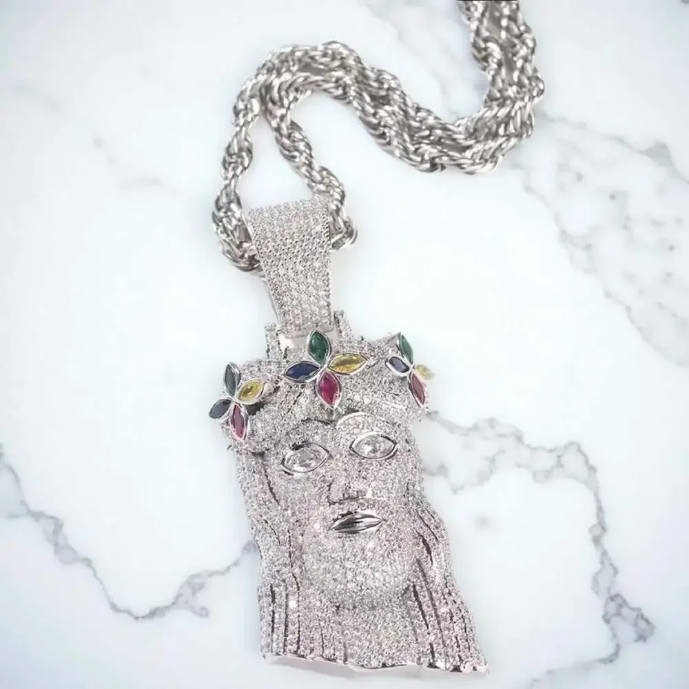 Jesus Multi Color Pendant With 730 C