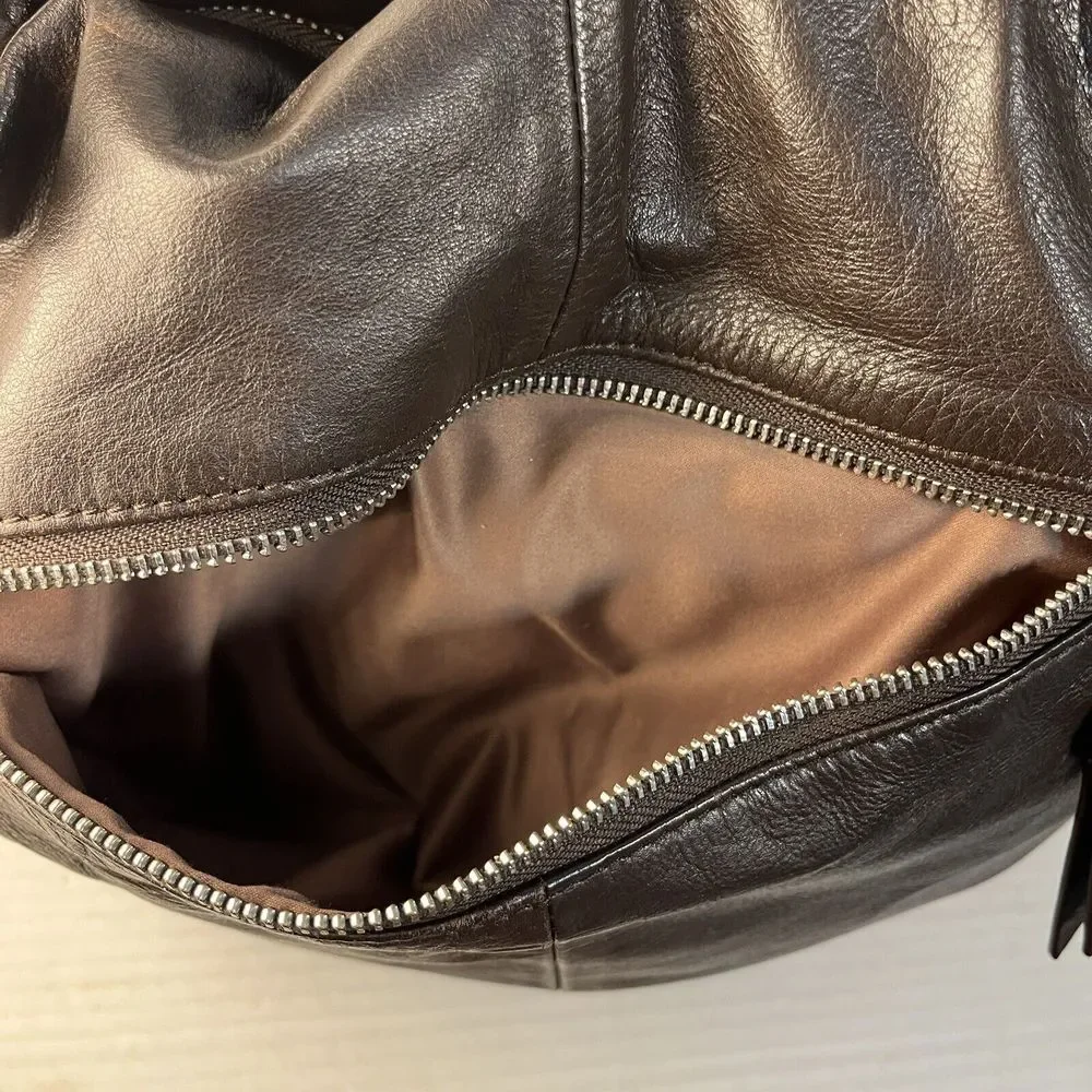 Fenn Wright Manson Dark Brown Braided Leather Shoulder Bag Hobo Handbag‎