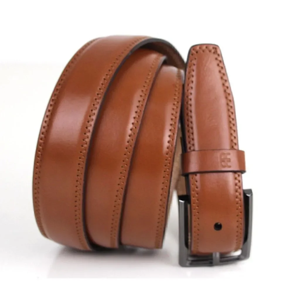 River Island TAN BROWN GENUINE LEATHER 1 1/8