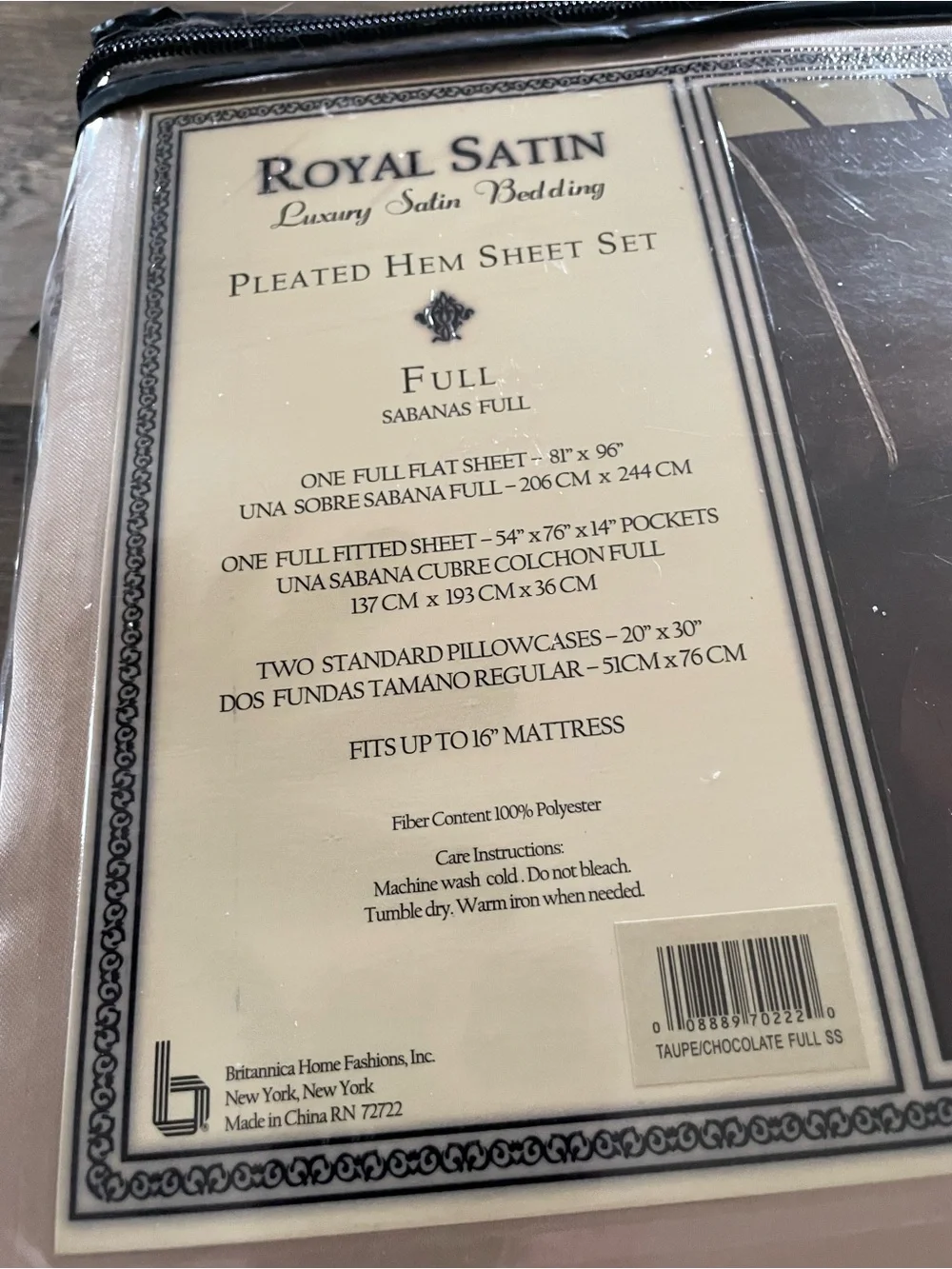 Britannika home fashions vintage brand