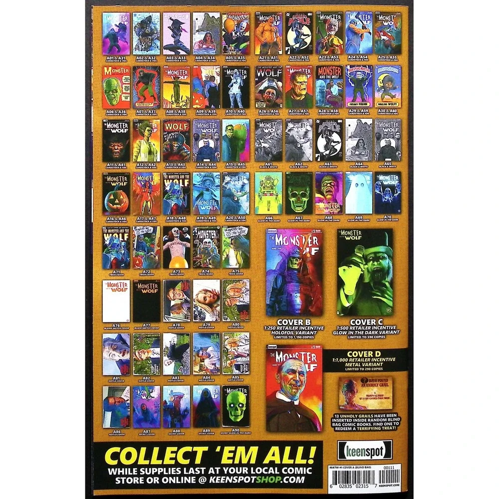 The Monster And The‎ 1 Comic Book KeenSpot Variant Cover A4 Nightmare on Elm St