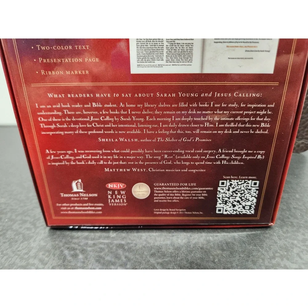 Thomas Nelson Jesus Calling Devotional Bible NKJV Espresso Leathersoft ~ NEW