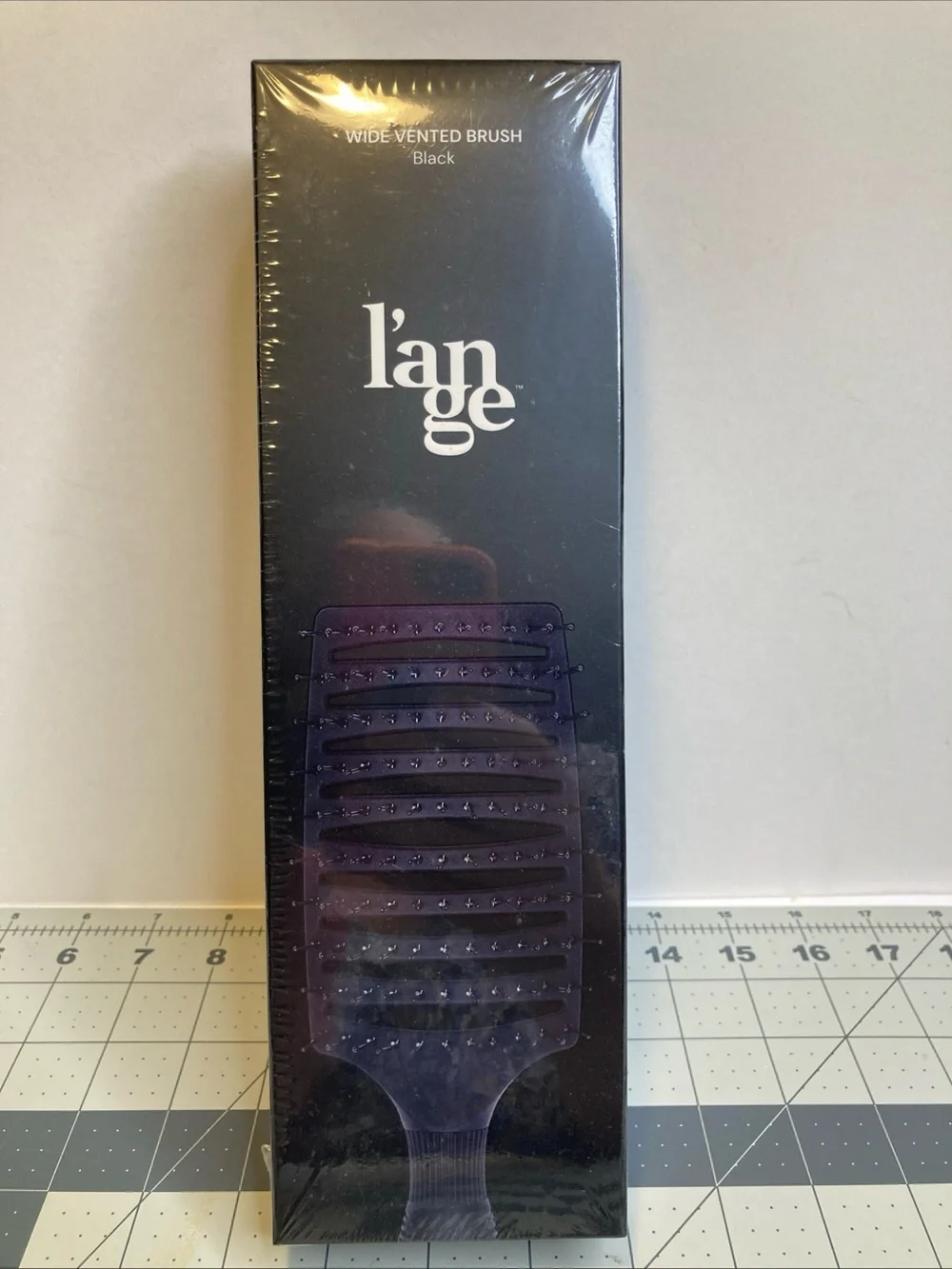 L'ange Hair SIENA WIDE Black Brush Pro Detangler Vented Flexible Heat-Resistant