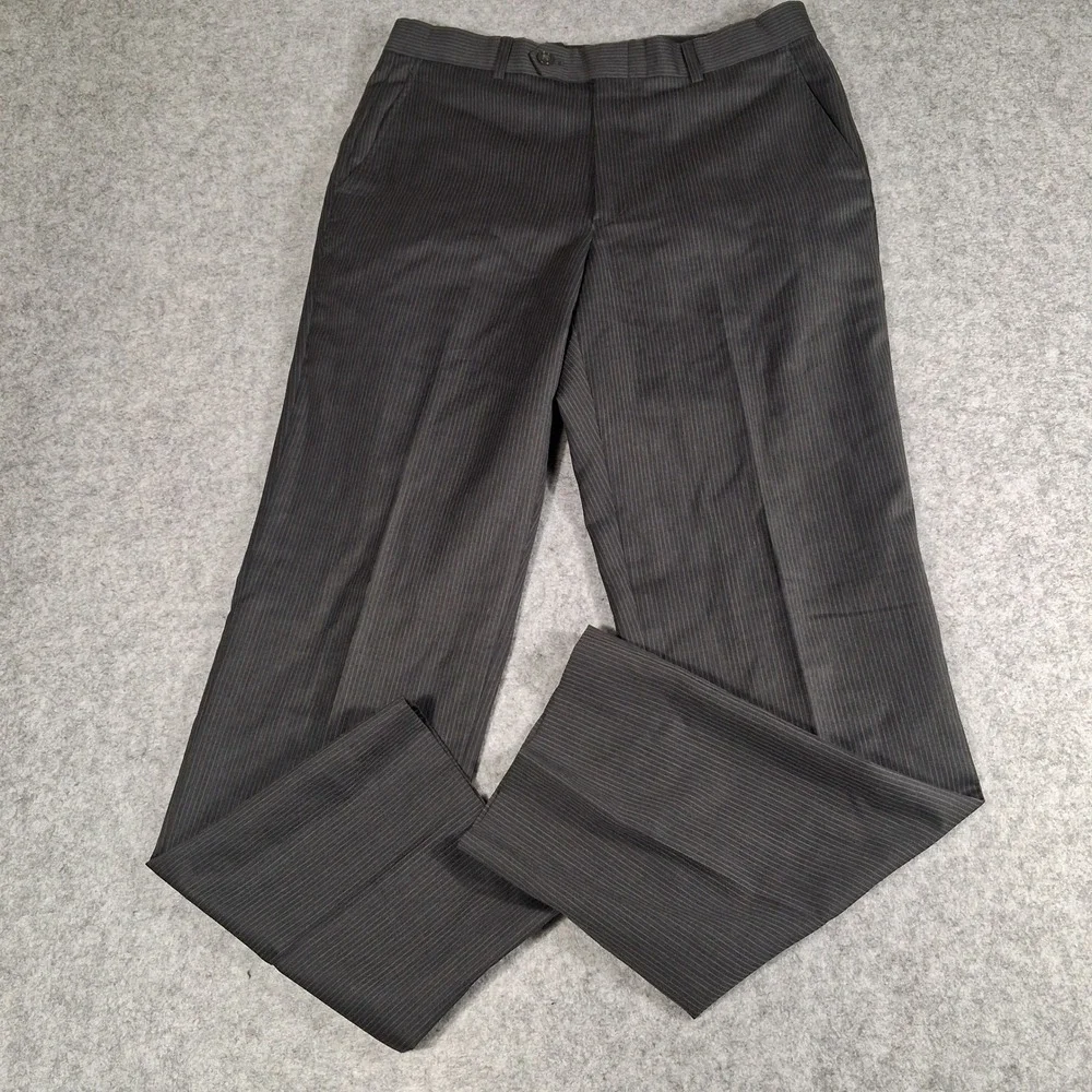 Jones New York Dress Pants Mens‎ 34x31 Gray Pinstripe JNY City Trousers