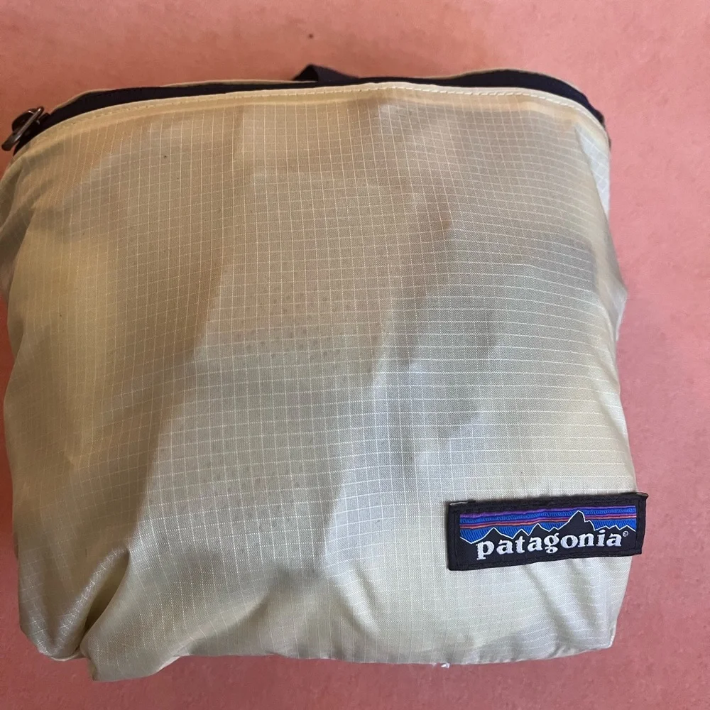 Patagonia Yellow and Gray Lightweight Roll-Top Backpack Tote