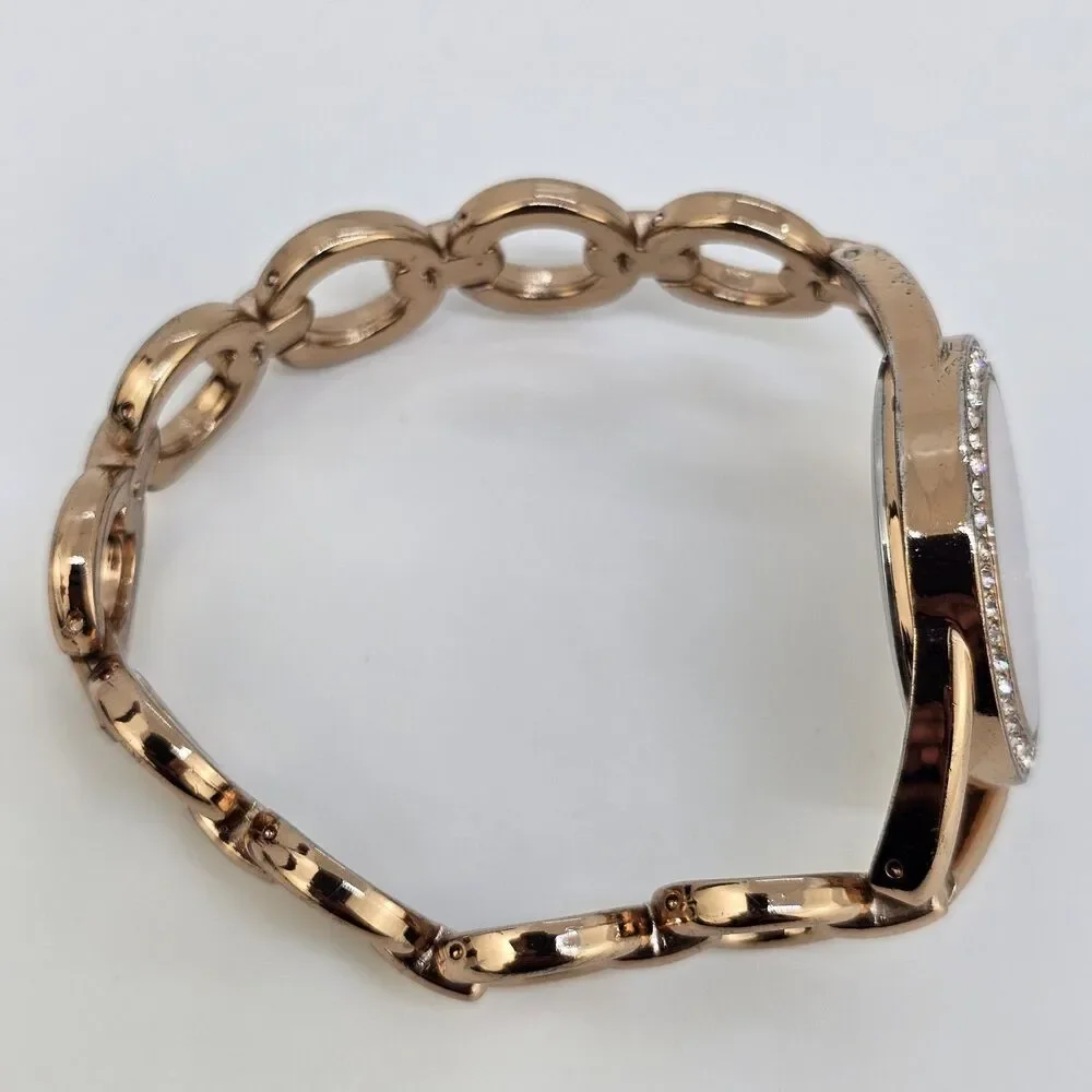 Ellen Tracy Women's Watch 32MM Gold Dial Gold Bracelet Band 7
