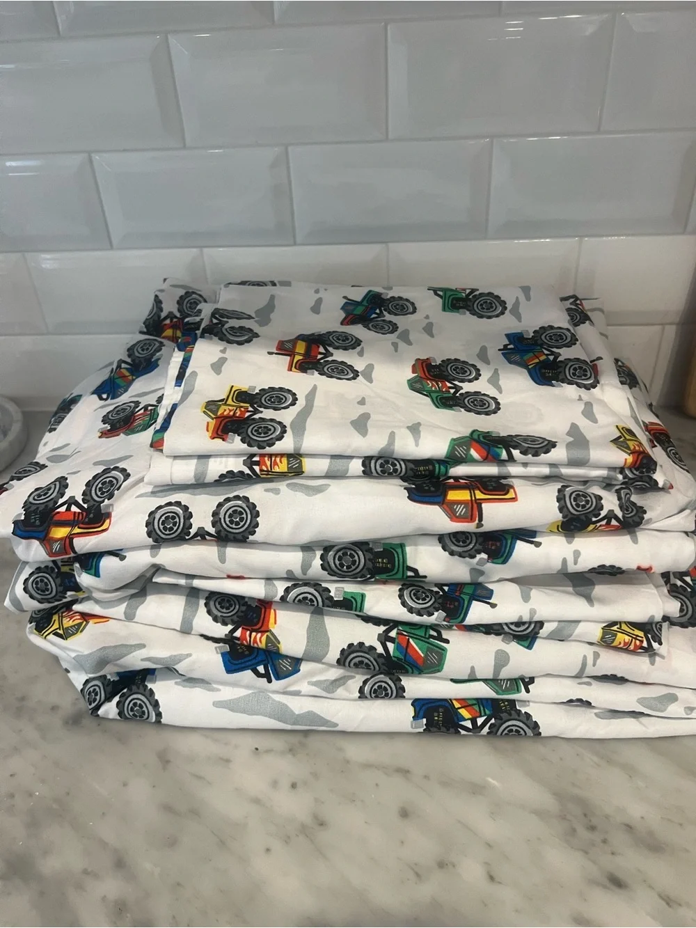 Poppy & Fritz Monster Trucks Microfiber Sheet Sets (Full / Double)
