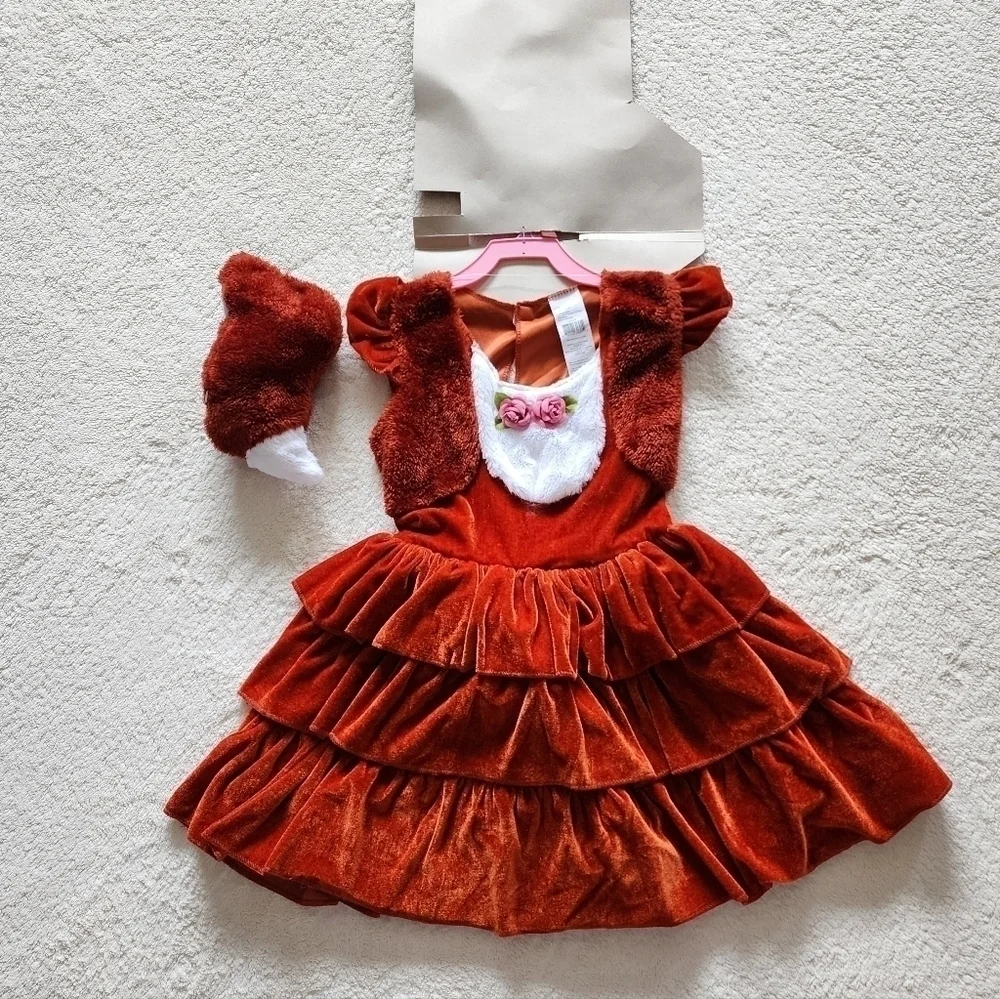 NWT Dreamgirl Fuzzy Fox Halloween Costume Velour Dress size 8-10