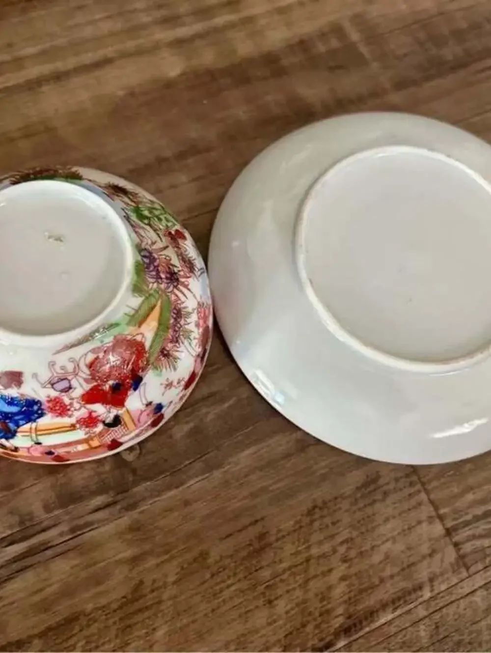 Vintage Japanese Kutani Porcelain Teacup and Saucer Set