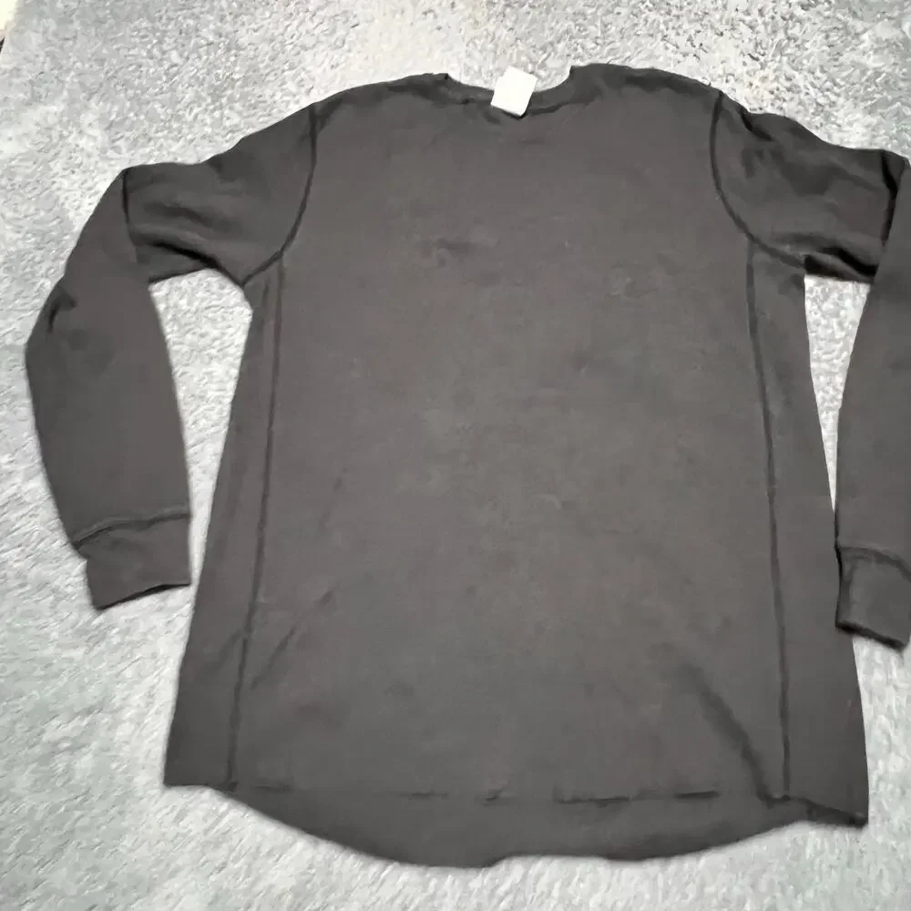 The North Face Shirt Mens Large Waffle Knit Thermal Outdoor Gray Long Sleeve