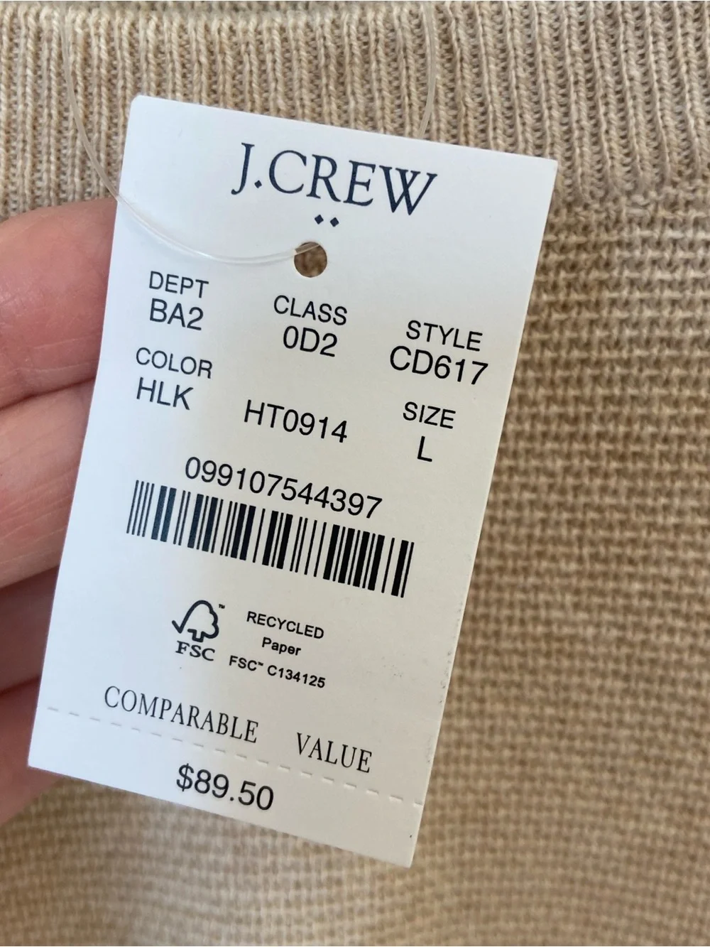 J. Crew soft knit