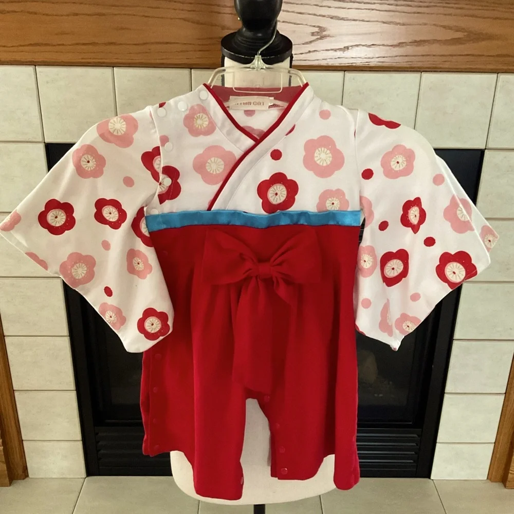 Nyan Cat Spring/Summer Short Sleeve Kimono Romper, Sz (80), 12-18 Mos.