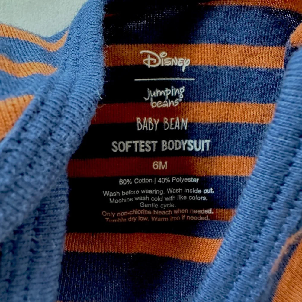 Like New Baby Boy Mickey Mouse Onesie Size 6M Disney Long Sleeve Stripe