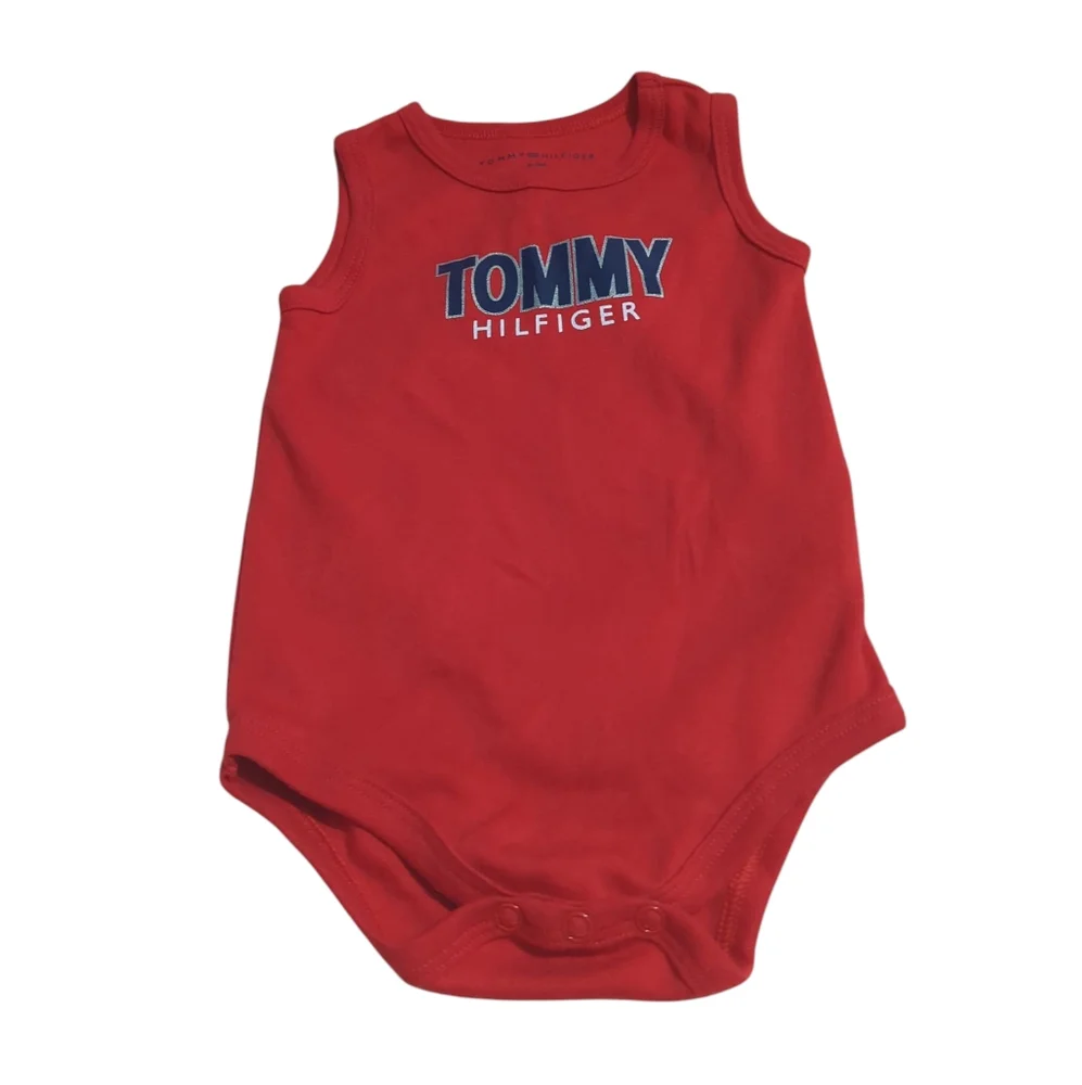 Tommy Hilfiger Red Infant Bodysuit Size 6-9 Months.