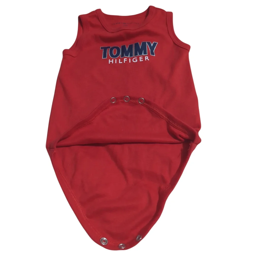 Tommy Hilfiger Red Infant Bodysuit Size 6-9 Months.