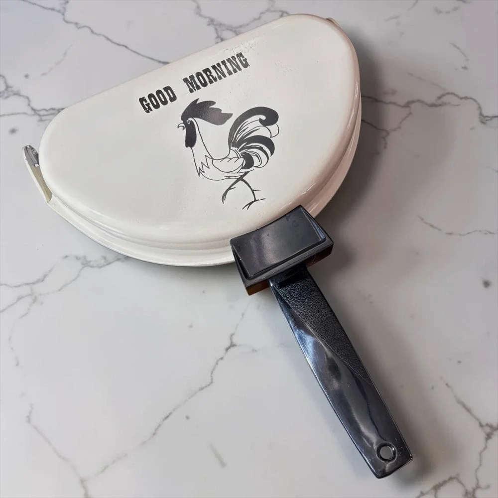 Vintage Nordic Ware Good Morning Rooster‎ Folding Omelet Pan Skillet