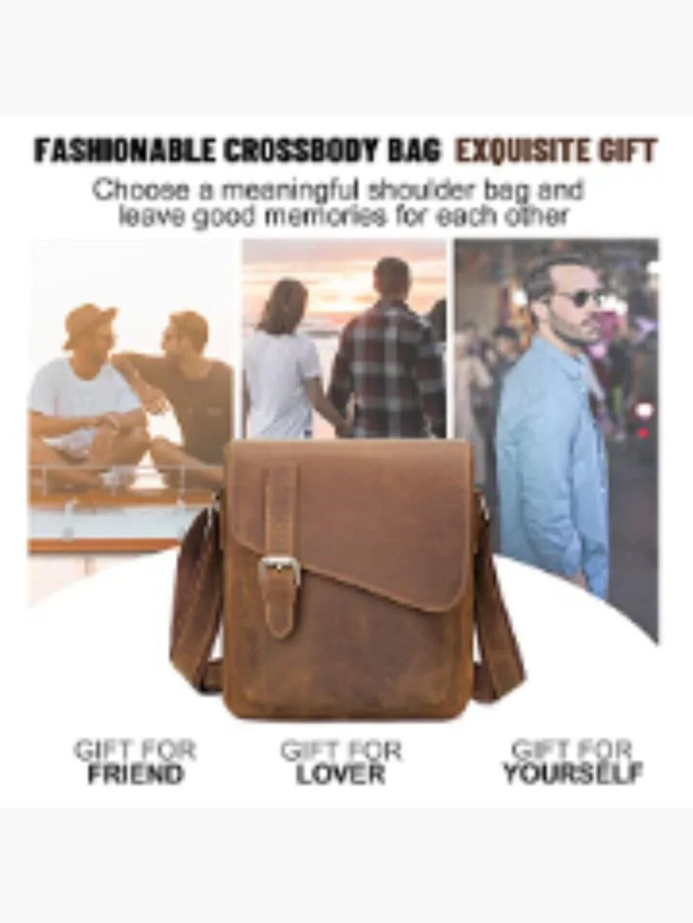 Genuine Leather Messenger Bag Crossbody Backpack Shoulder Bag
