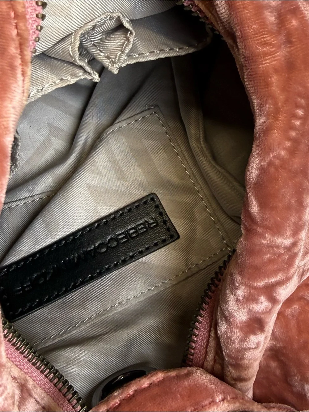 REBECCA MINKOFF MEDIUM VELVET JULIAN PINK BACKPACK $245 Travel Organizer Purse