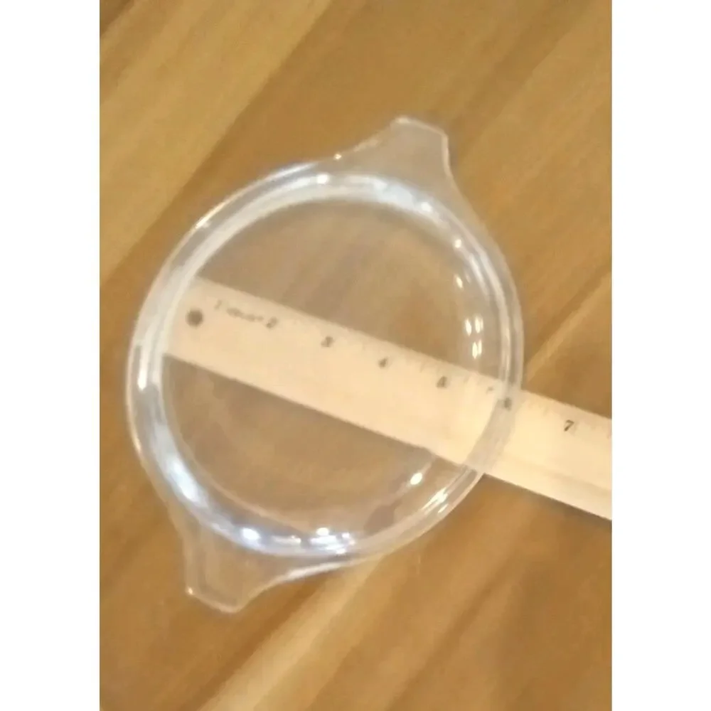 Two Pyrex 24 470-C Clear Glass Lids 6 1/4 