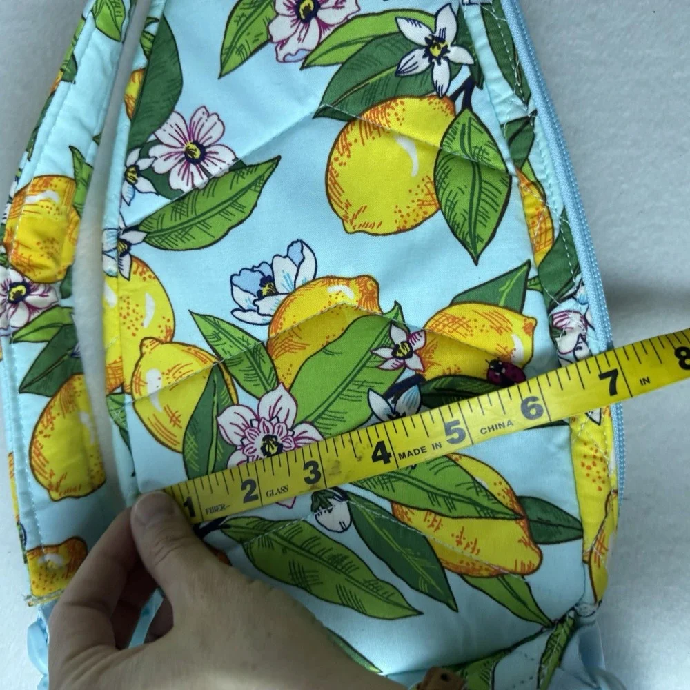 New Vera Bradley Essential Compact Sling Backpack Lemon Grove Bag Travel Blue