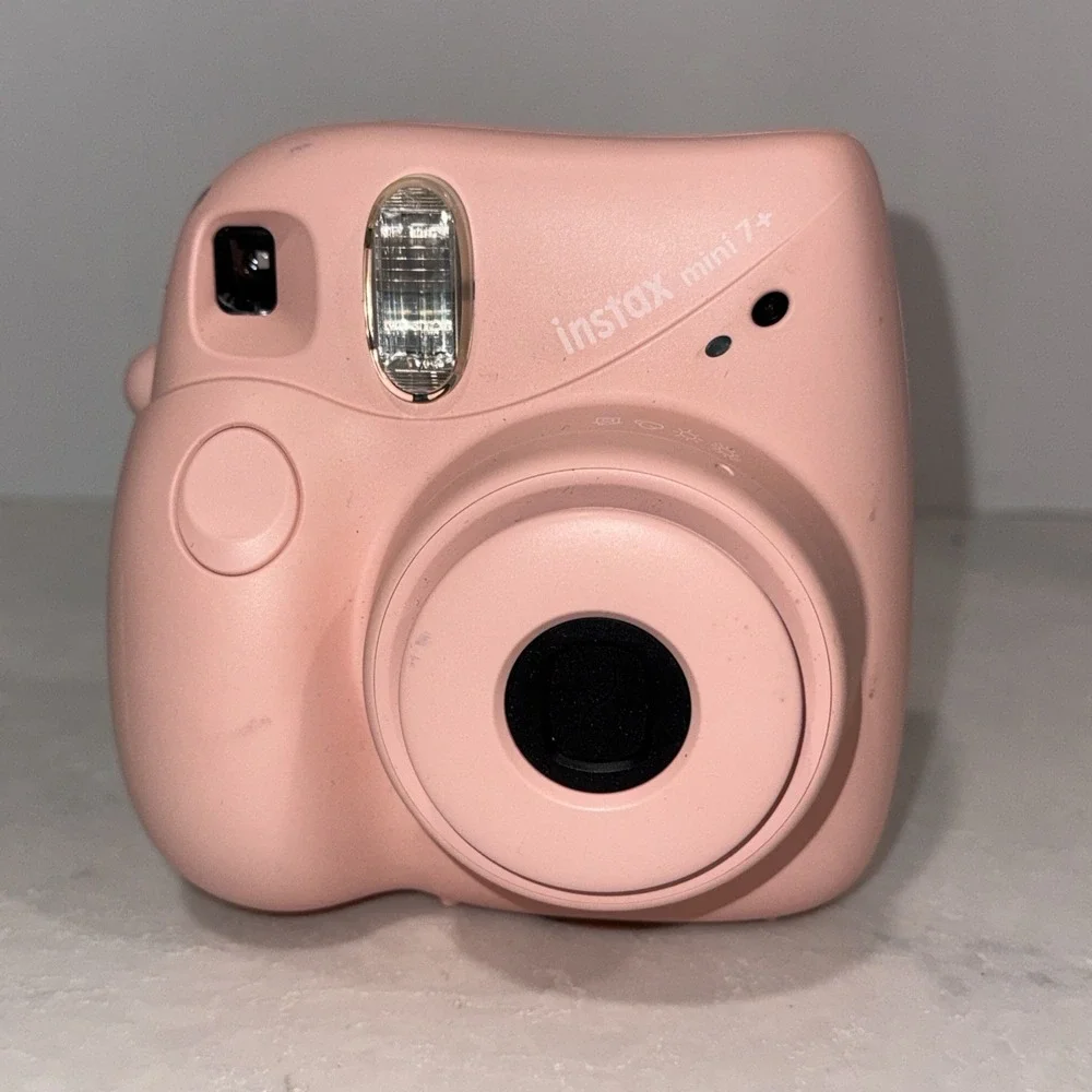 Fuji Instax Mini 7 + Plus Camera Light Pink Tested and Working