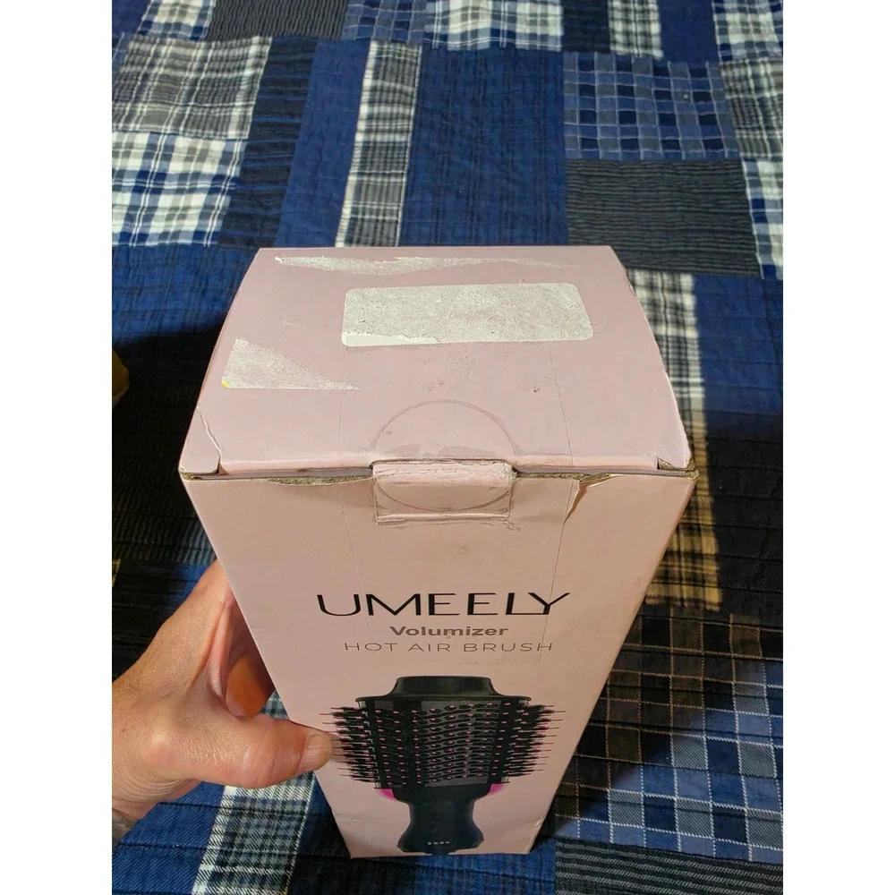 UMEELY Volumizer Hot Air Brush SY-8008 Black Pink Ceramic Hair Dryer Styler