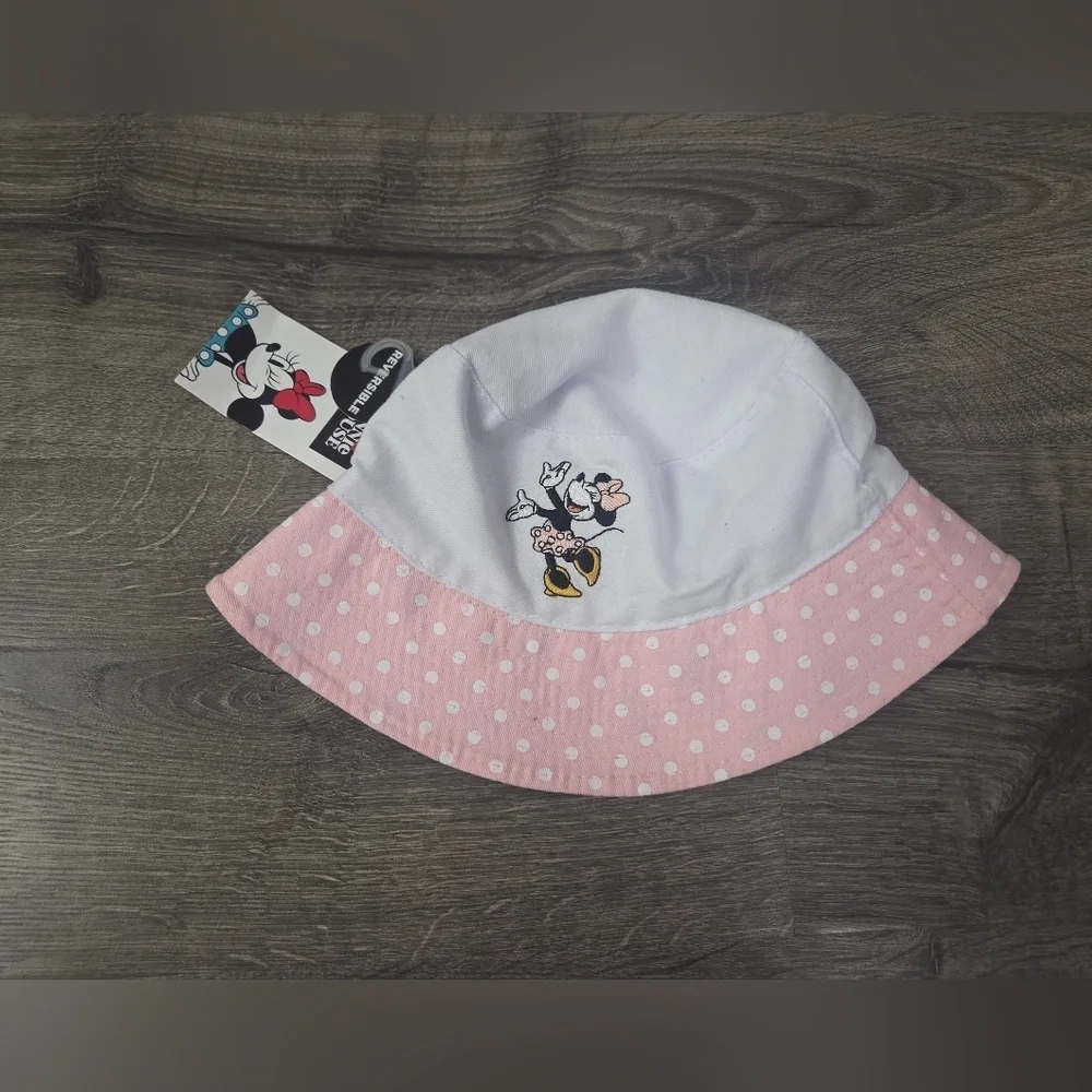 Disney Minnie Mouse Girls Reversible Bucket Hat NWT