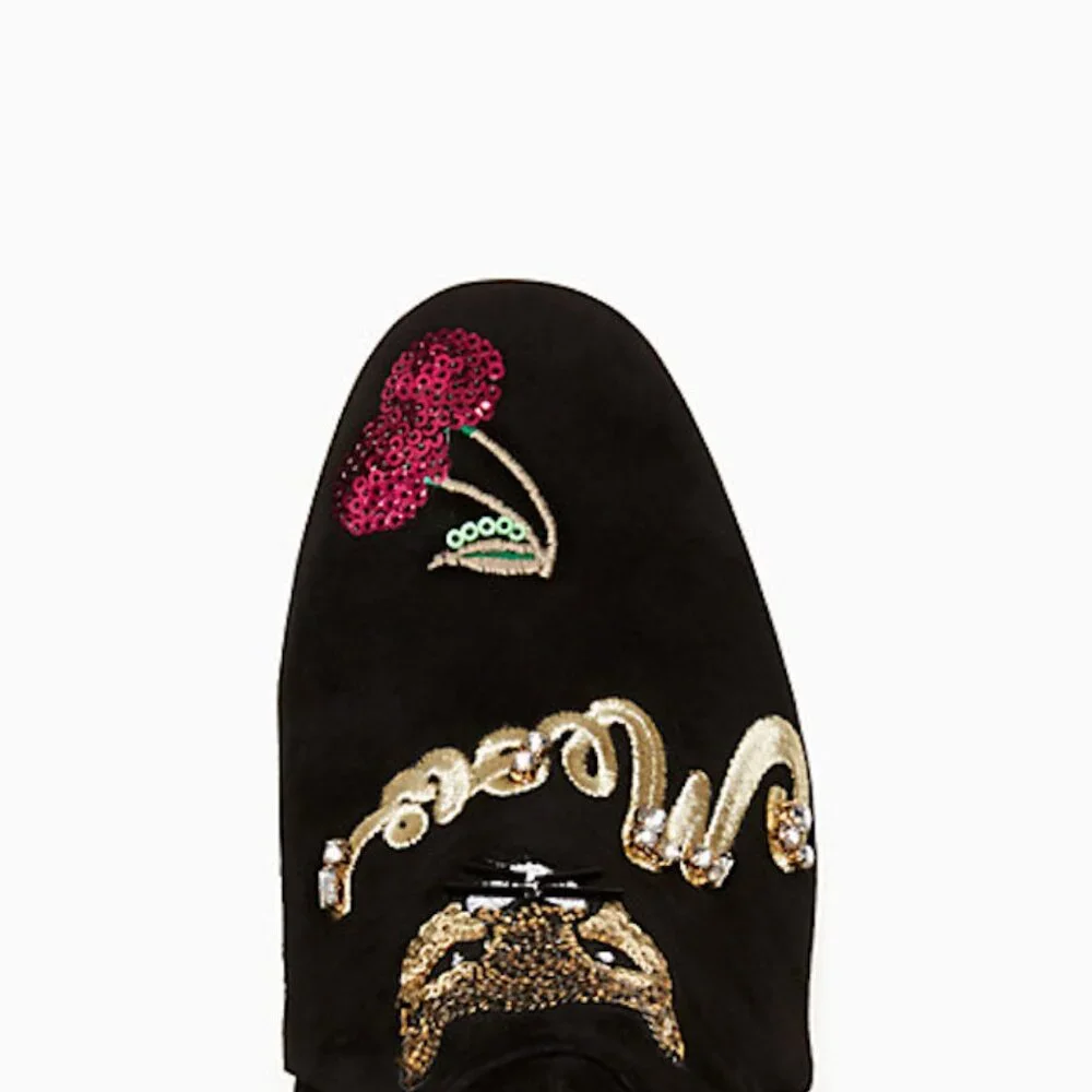 NWOB Kate Spade New York Liverpool Ankle Boots Black Suede
