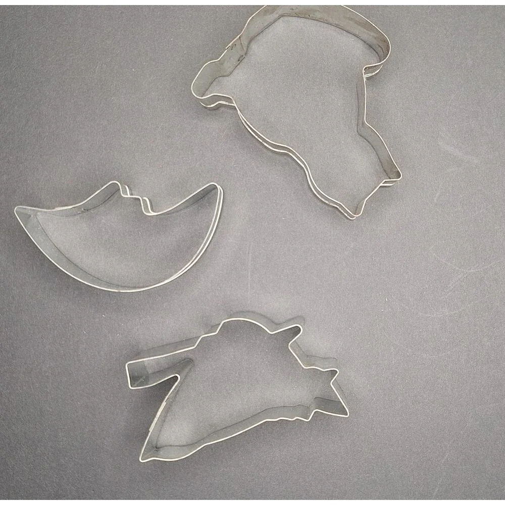 Vintage Witch Moon Cat Metal Cookie Cutters Set