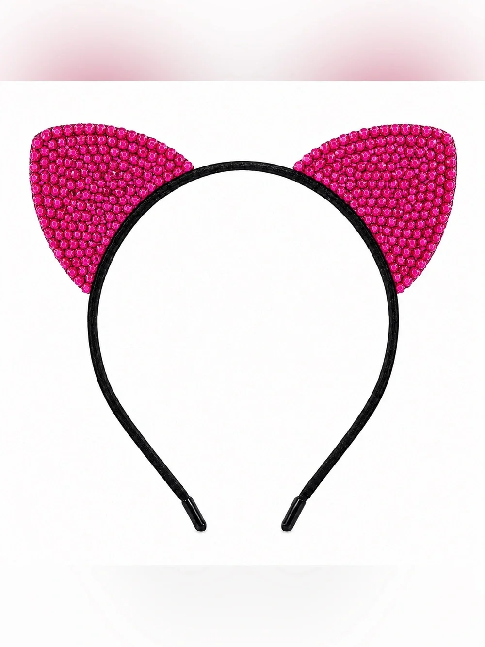 Hot Pink Diamond Rhinestone Crystal Cat Ears Headband New