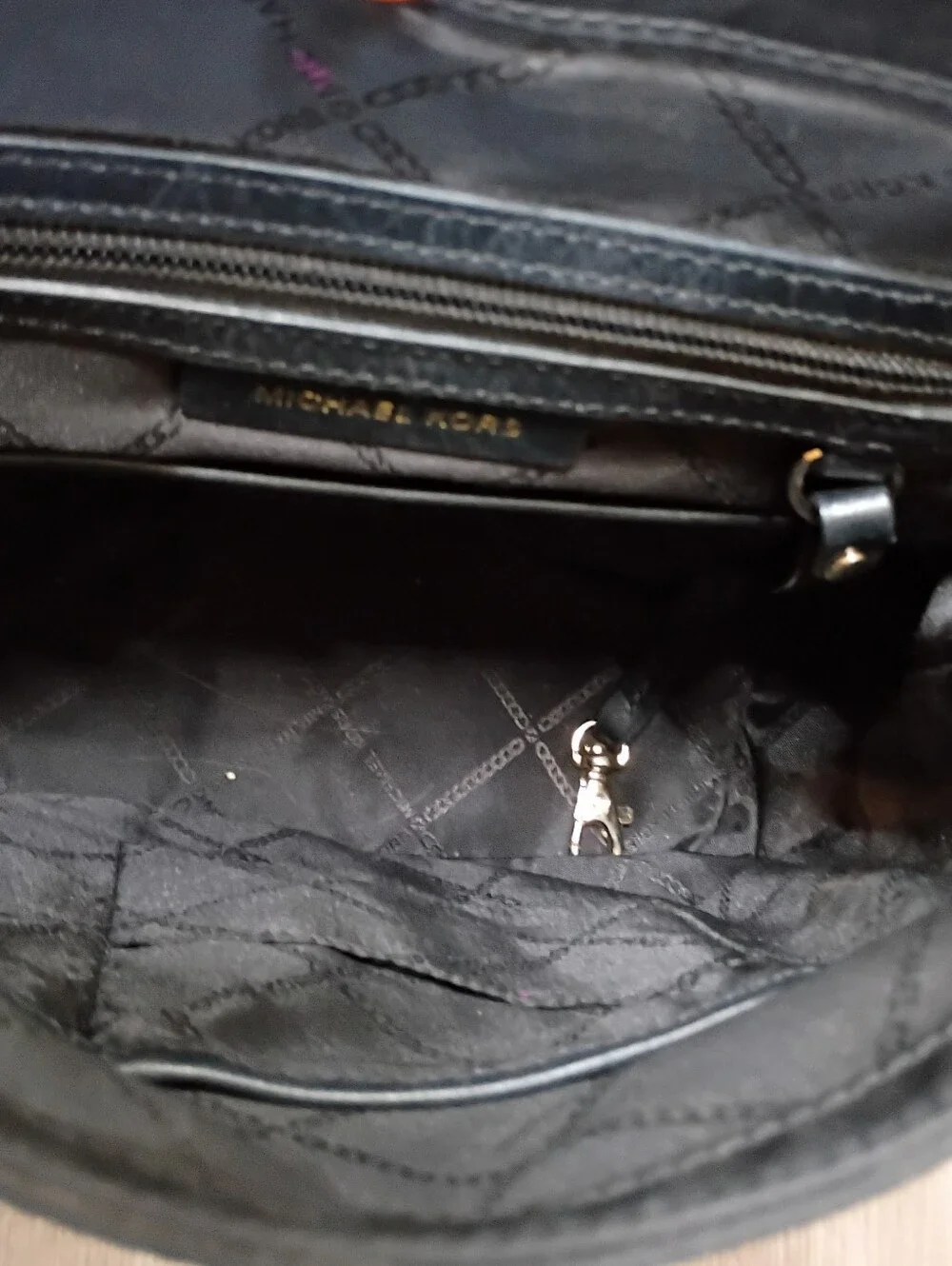 Michael Kors Classic Casual Black Nylon Leather Gold Studded Cargo Backpack‎ Bag