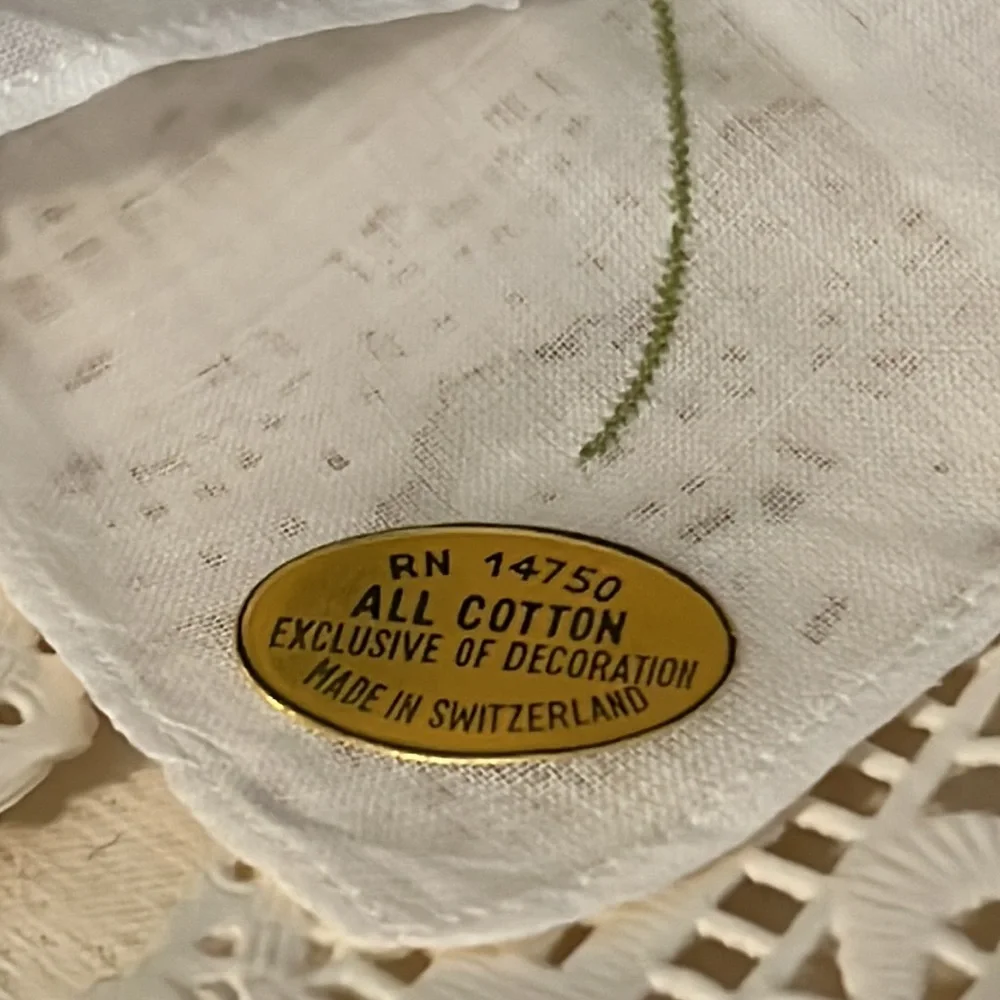 NWT vintage made in Switzerland ladies embroidered hankies Jordan marsh box