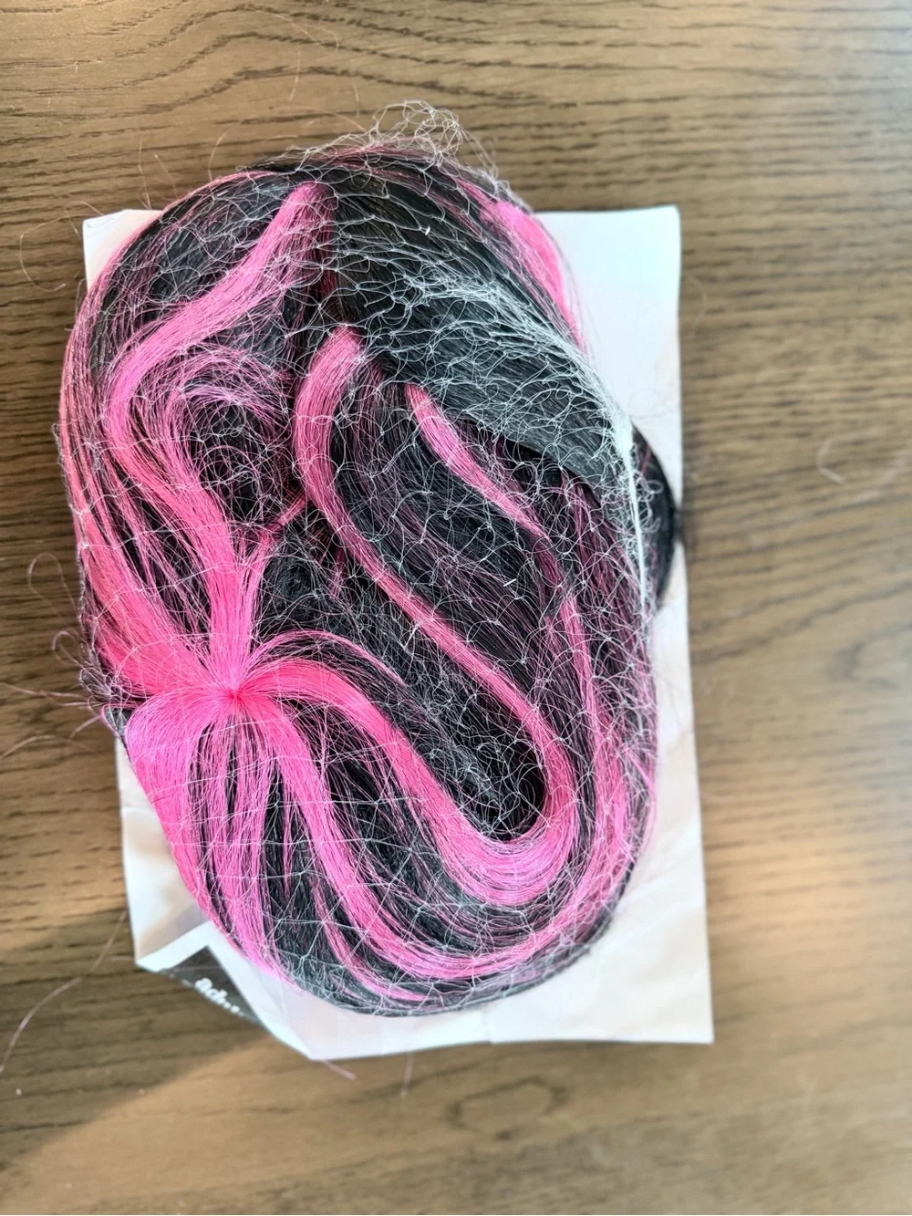 NWT Witch Morticia Long Pink-Black Costume Wig