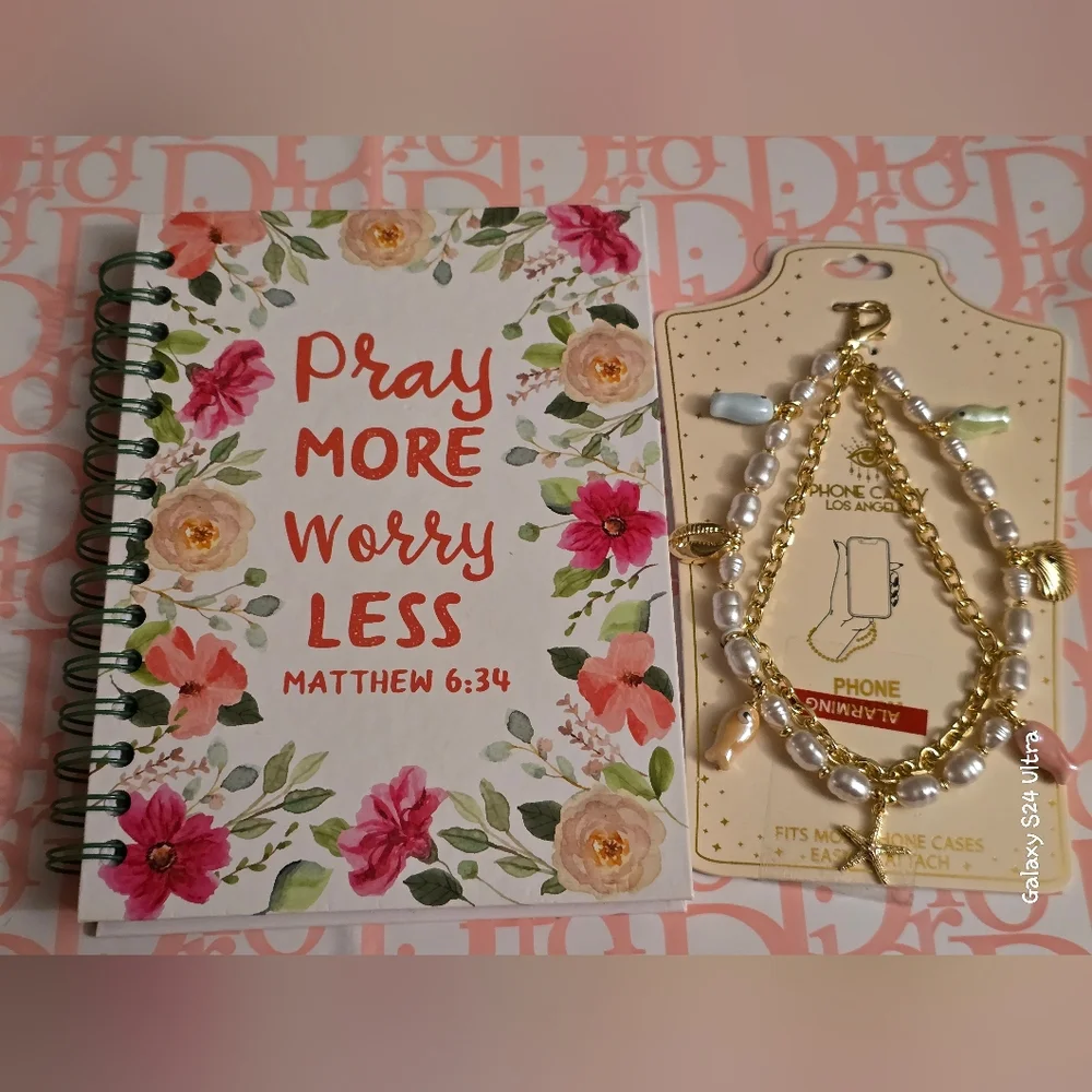 Religious Scripture Inspirational Notebook & Bag Charm/phone Wristlet Strap NEW