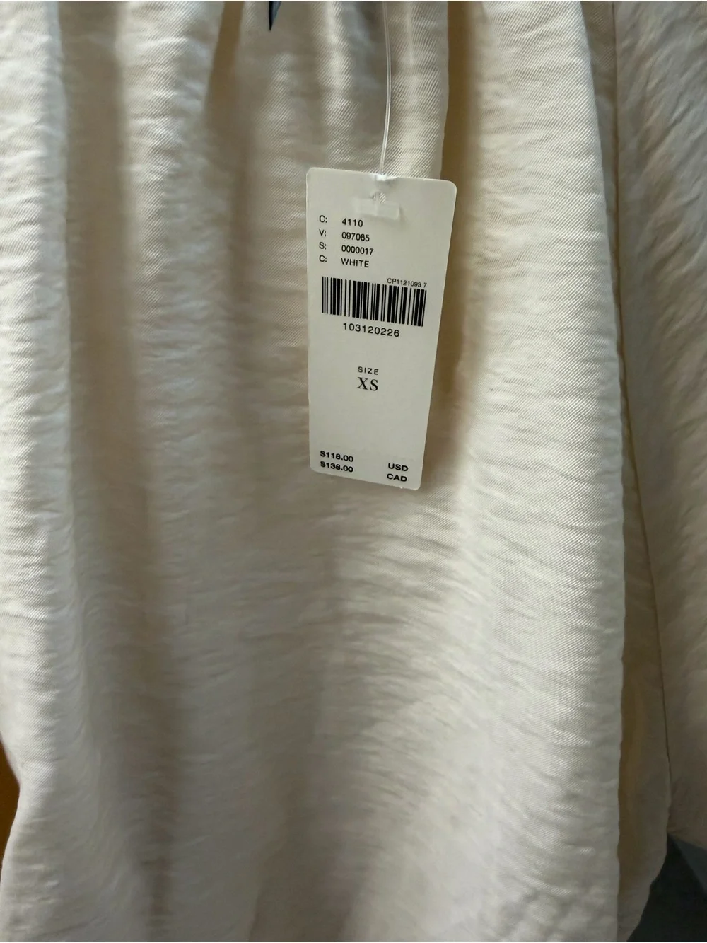 Anthropologie Cream Off-Shoulder Puff Sleeve Blouse