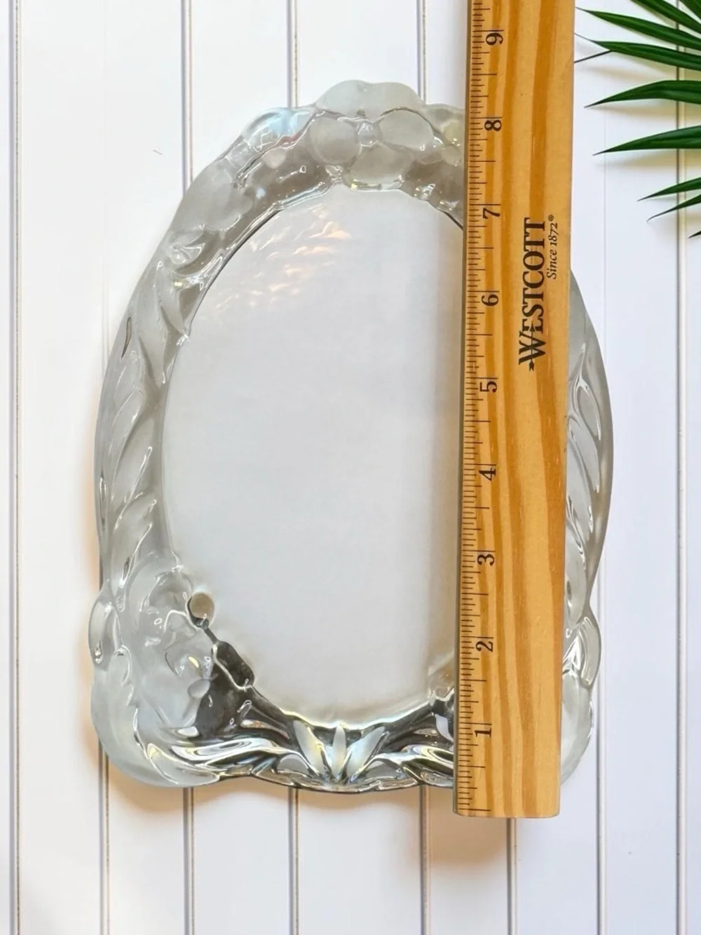 Mikasa Crystal 5x7 Floral Picture Frame Frosted Glass Photo Frame Standing