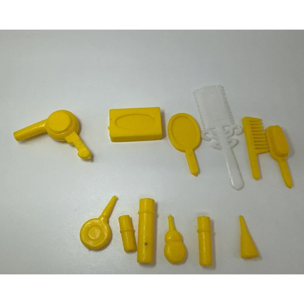 Lot Of Barbie Doll Accessories Makeup And Beauty Supplies Yellow