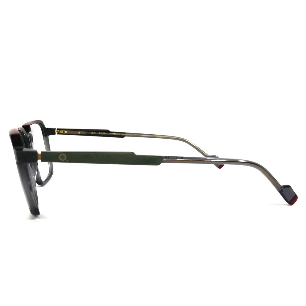 Etnia Barcelona Eyeglasses Frames IBO BKGR Clear Gray Green Red Square 52-16-145