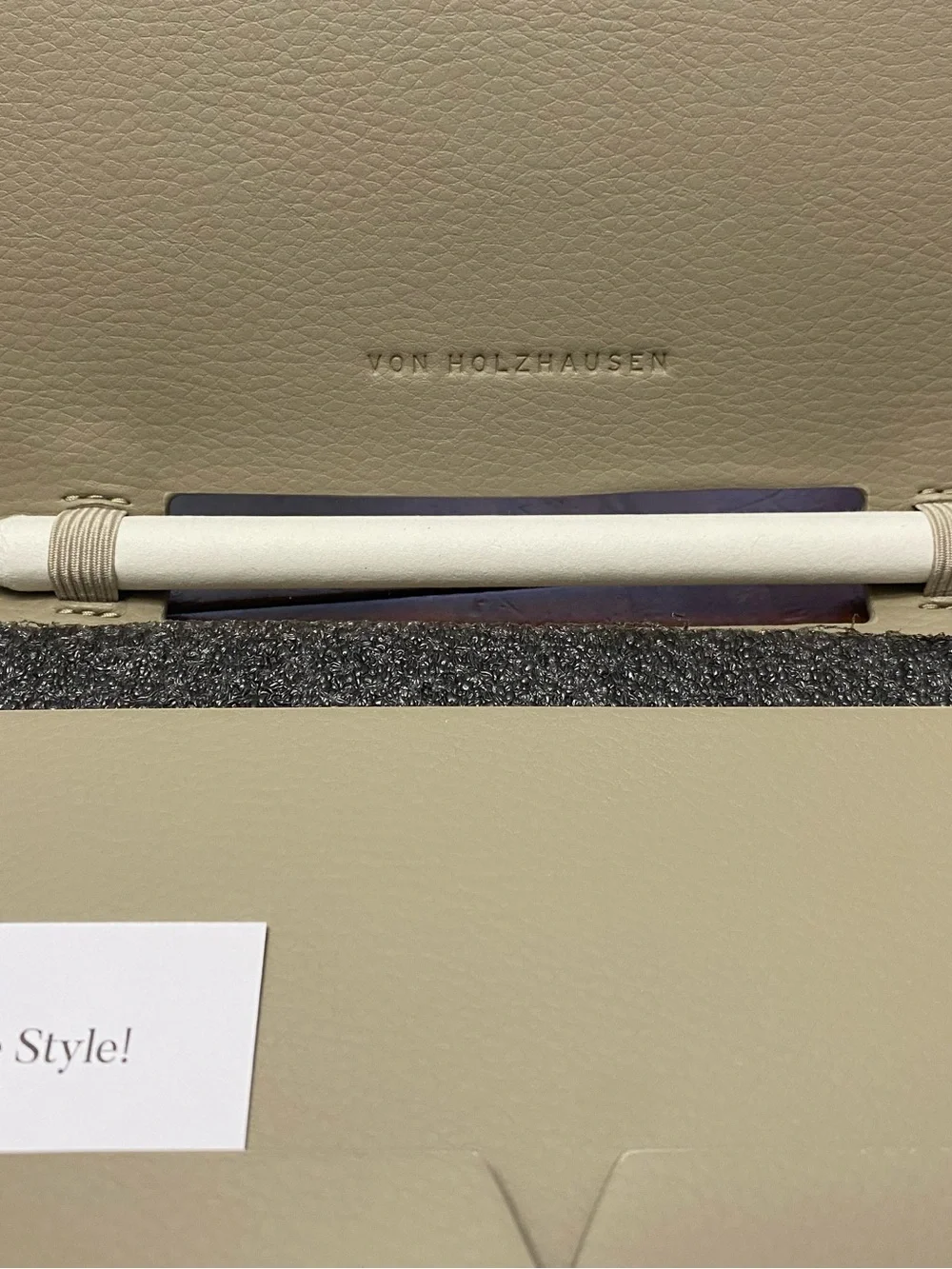 Von Holzhausen Taupe Leather iPad Portfolio Sleeve