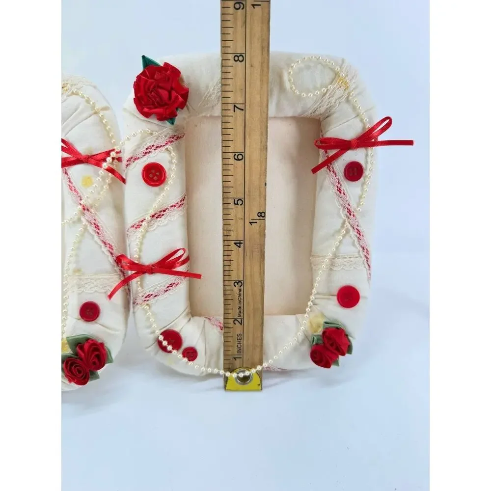 Handmade Fabric Picture Frame Set Floral Lace Ribbon Decorative Photo Frames
