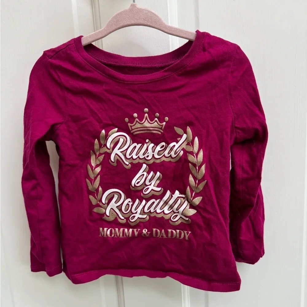 NWOT The Children’s Place 2T Raised by Royalty Girls Long Sleeve Burgundy Top