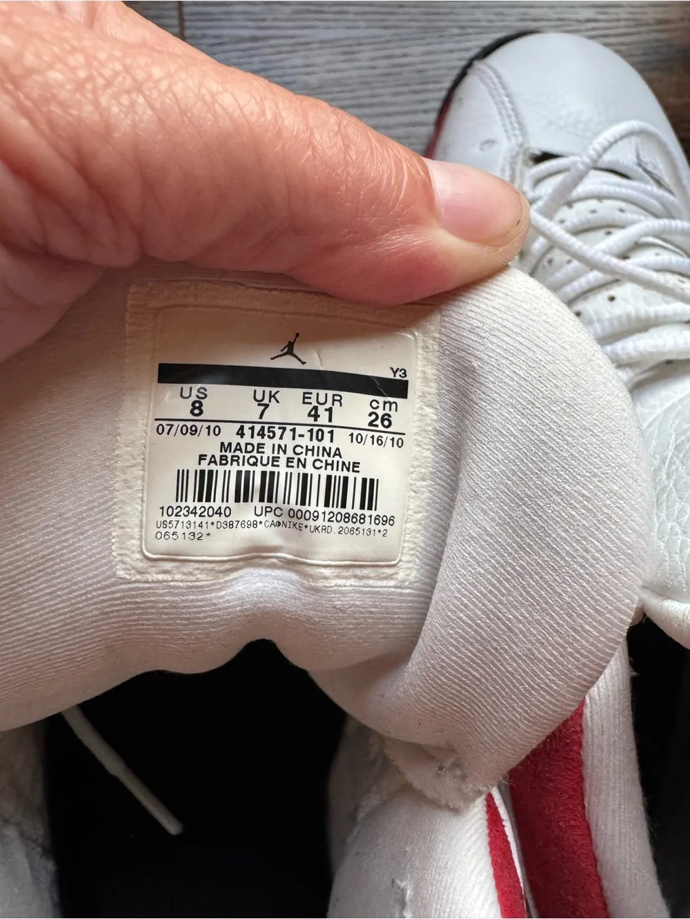 Jordan white leather