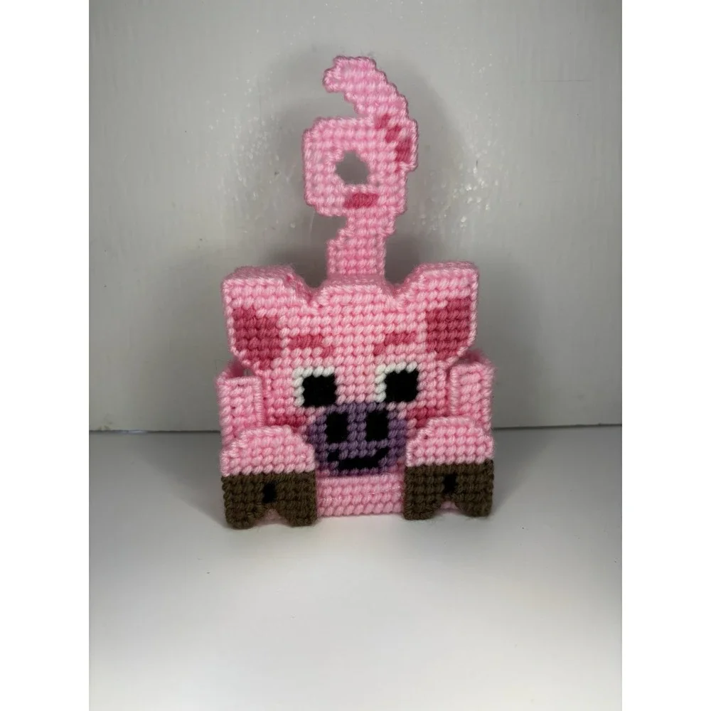 🐷Coasters Pals Pink‎ Pig - Plastic Canvas - Homemade- Comes With Holder