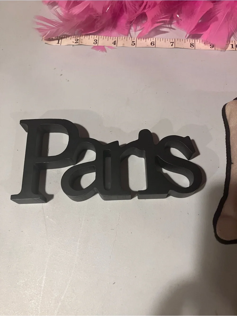 Paris Decor Bundle Wooden Sign Eiffel Tower & Pillow 2 Pc